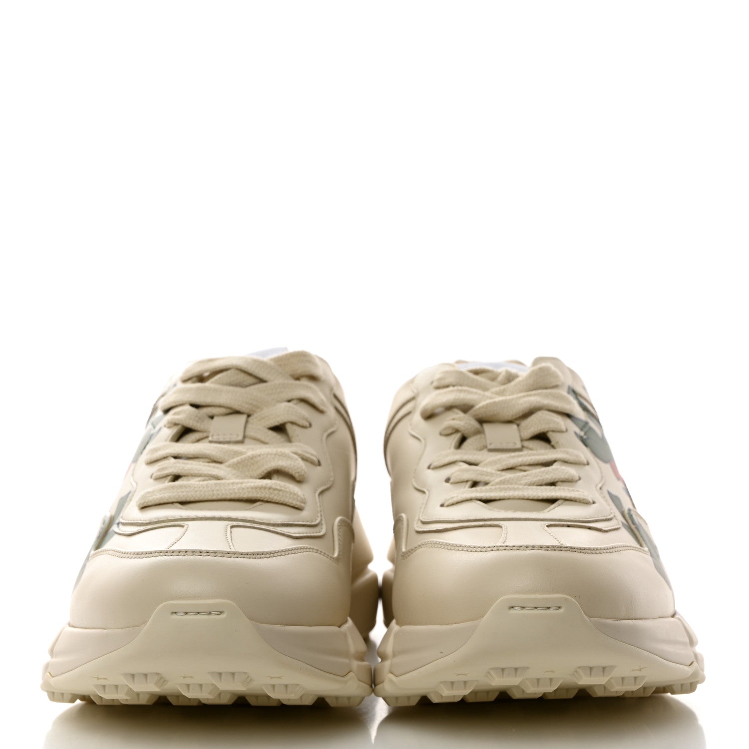 Gucci Apollo Calfskin Strawberry Womens Rhyton Sneakers 38 Ivory 2 of 9