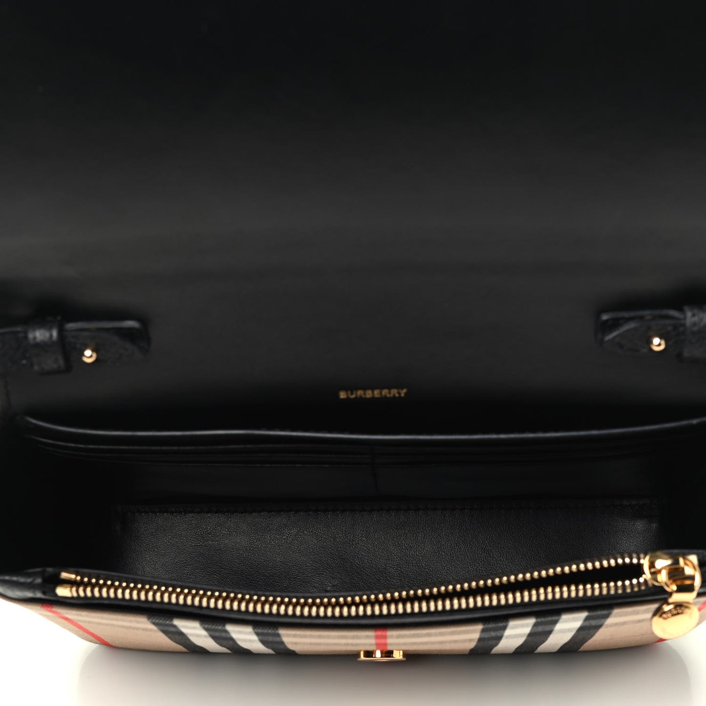 Grainy Calfskin Vintage Check Hampshire Crossbody Black