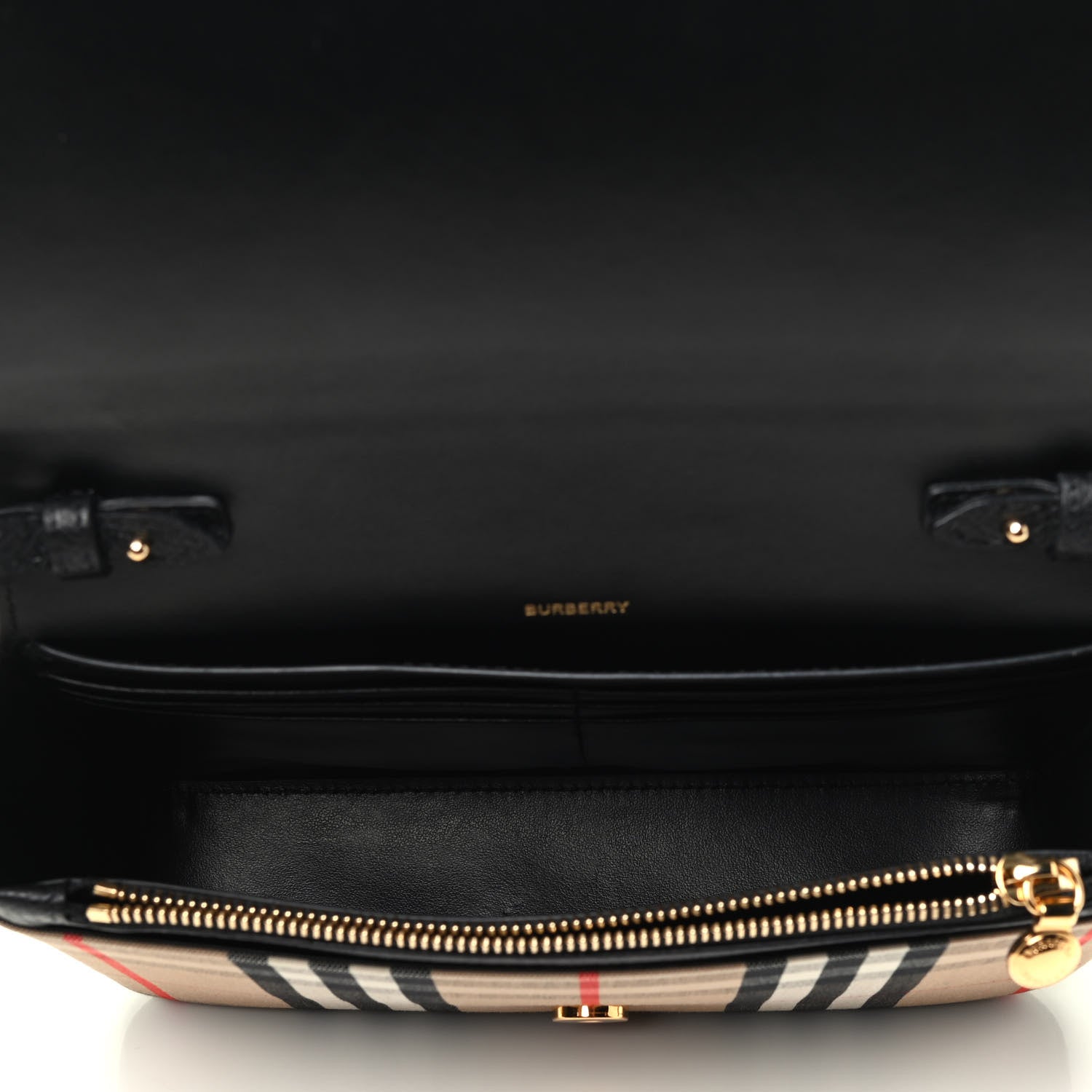 Burberry Grainy Calfskin Vintage Check Hampshire Crossbody Black 3 of 3