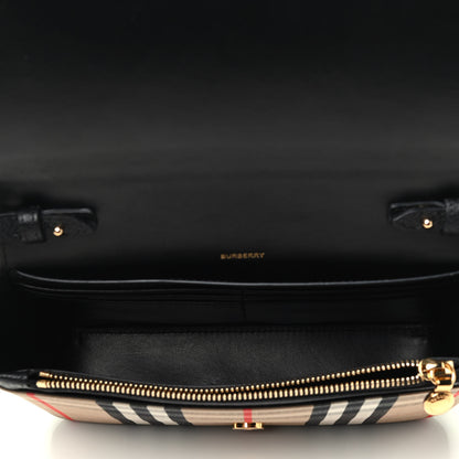 Burberry Grainy Calfskin Vintage Check Hampshire Crossbody Black 3 of 3