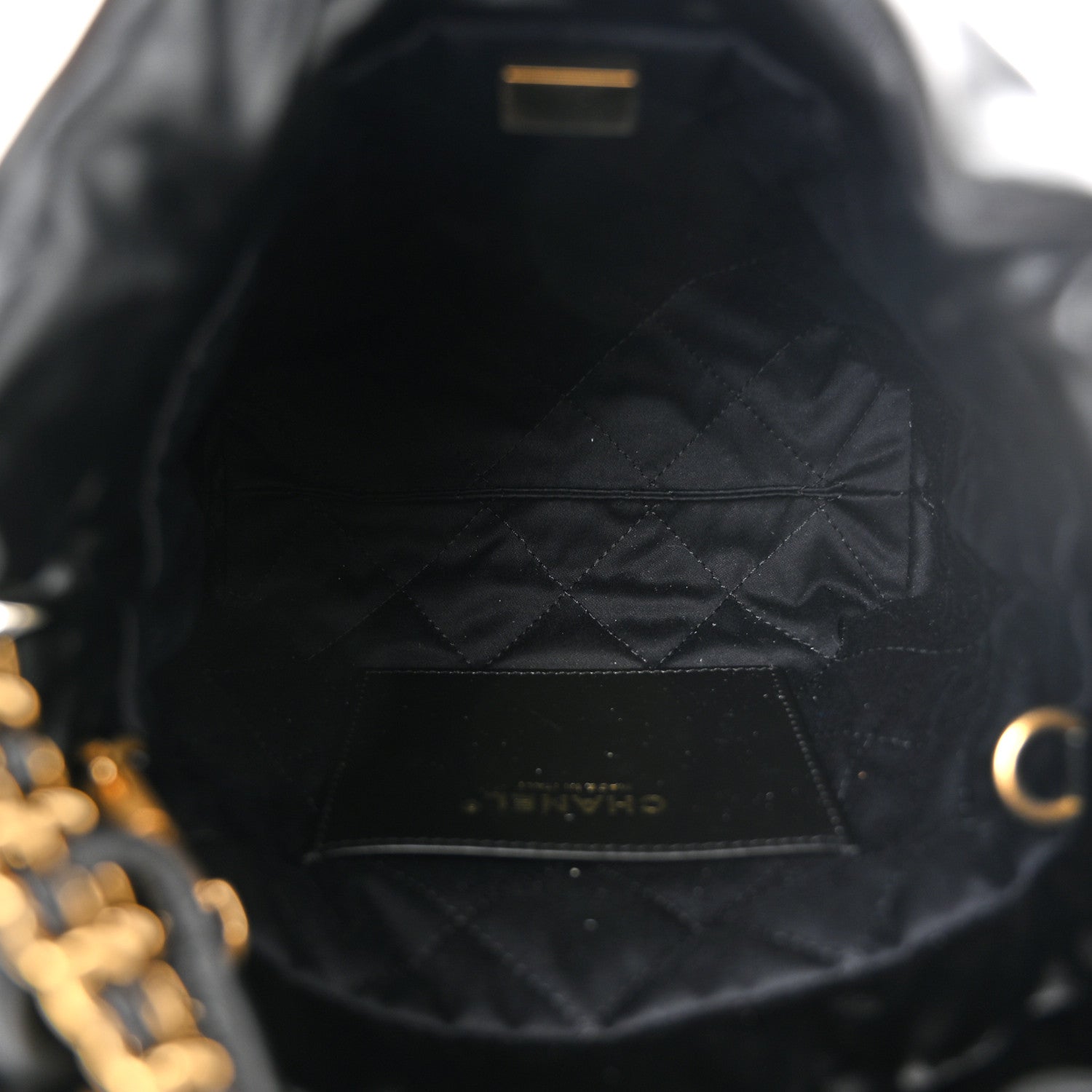 Chanel Shiny Calfskin Striped Mini Chanel 22 Black White 5 of 10