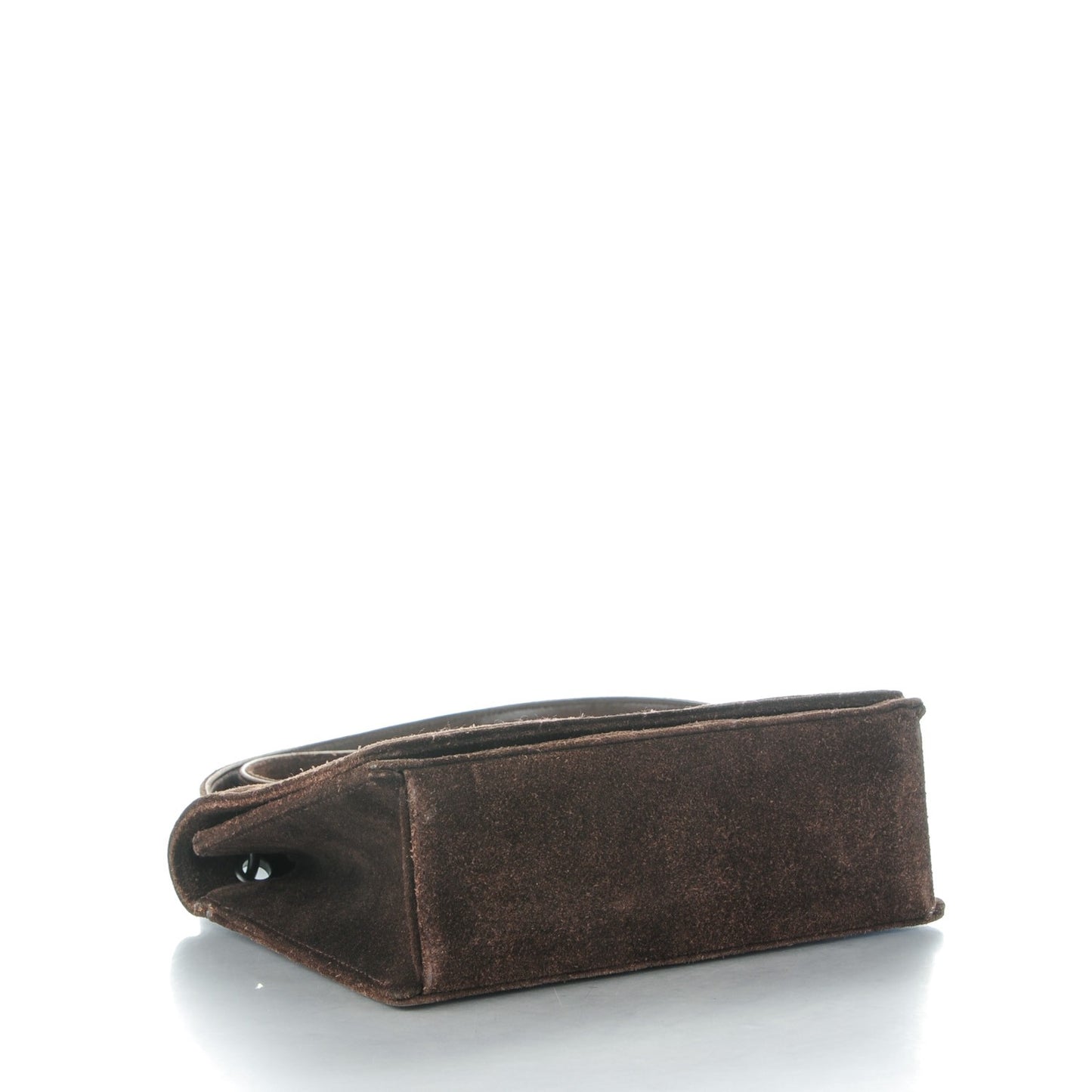 Suede Quilted Flap Bag Brown