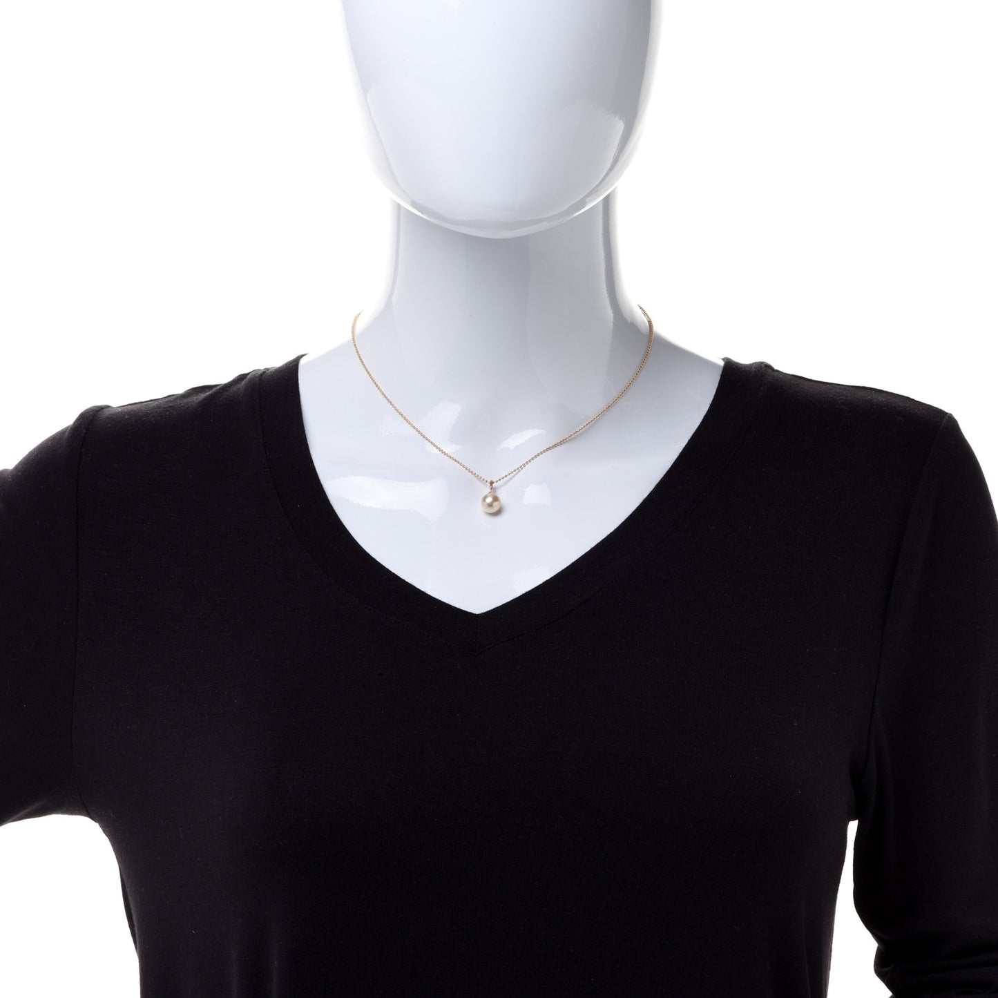 18K Yellow Gold Akoya Pearl 8mm Pendant Necklace