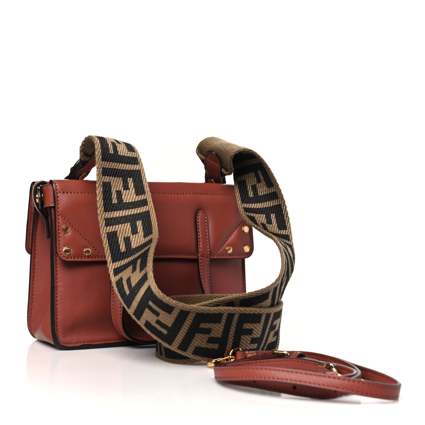Vitello Grace Matte Small Flip Tote Rust