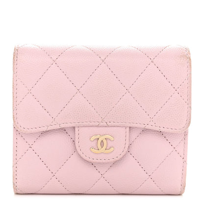 Chanel Caviar Quilted Compact Flap Wallet Light Pink 1 of 9