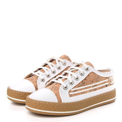Chanel Cork Jetty Sneaker 36 Brown White 4 of 10