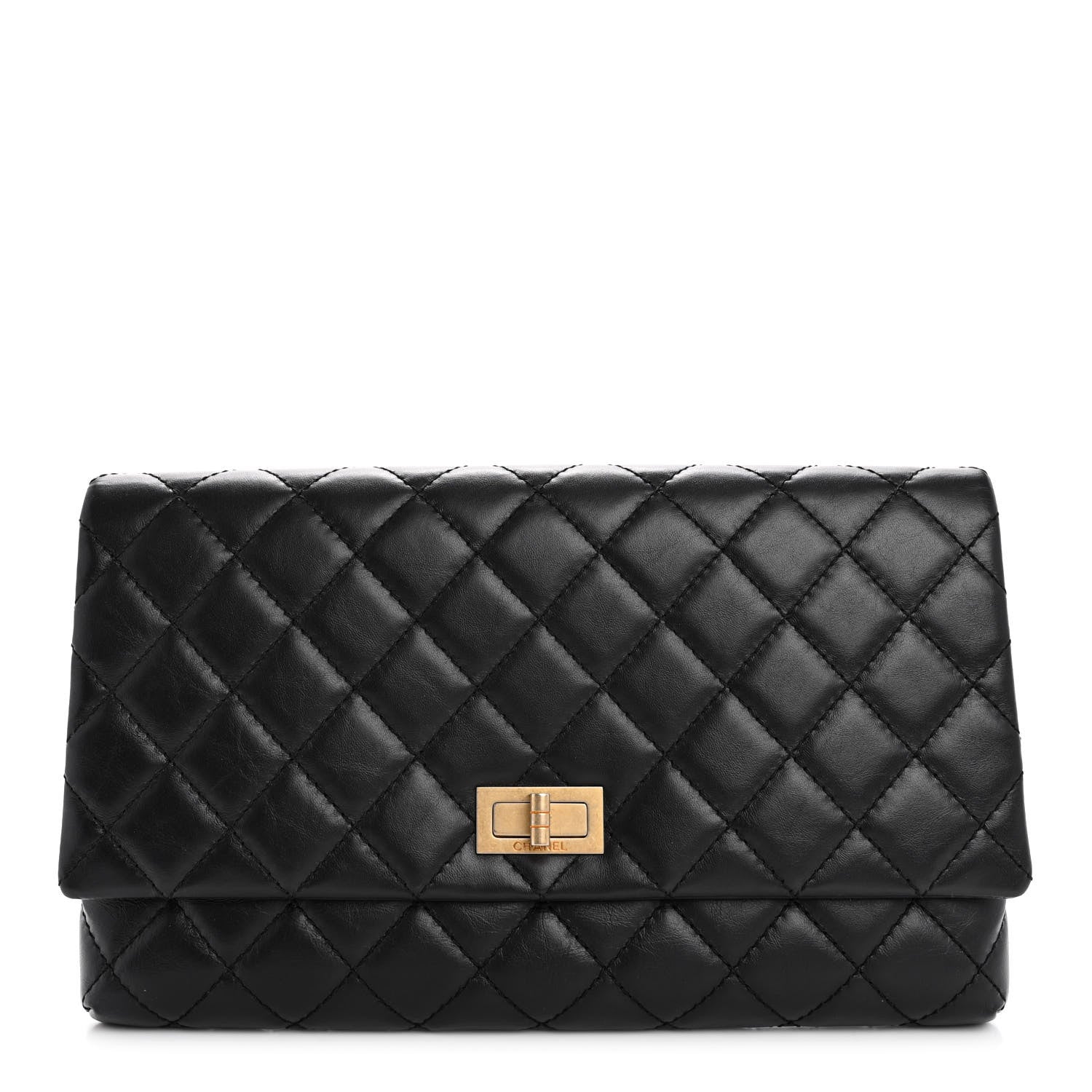 Chanel Aged Calfskin Quilted Reissue 2.55 Clutch Black 1 of 12