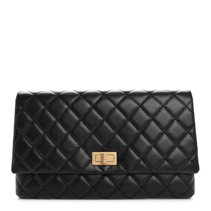 Chanel Aged Calfskin Quilted Reissue 2.55 Clutch Black 1 of 12