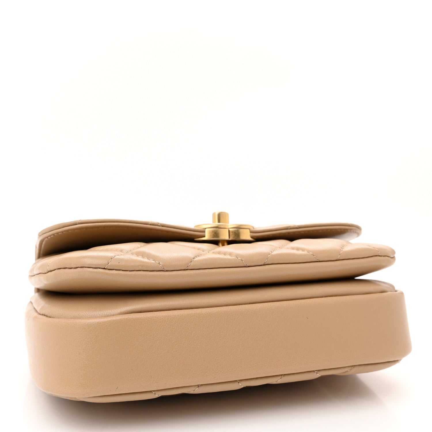 Chanel Lambskin Quilted Strass Small CC Top Handle Flap Beige 4 of 11