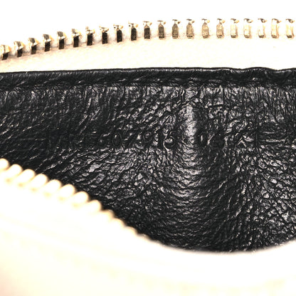 Saint Laurent Grain De Poudre Matelasse Chevron Monogram Fragments Zippered Card Case Crema Soft 7 of 11
