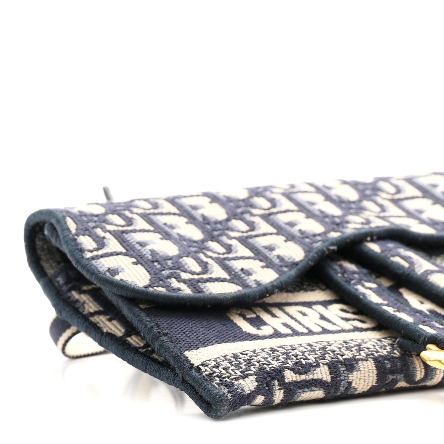 Christian Dior Oblique Slim Saddle Pouch Blue 9 of 11
