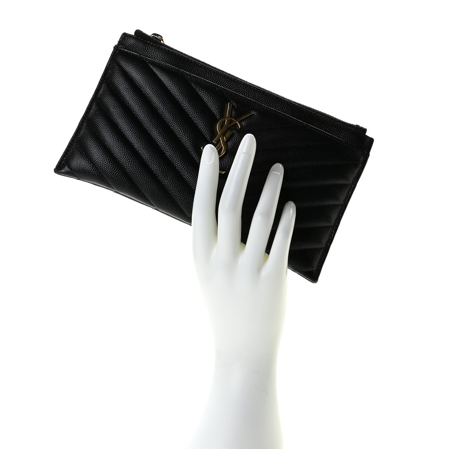 Grain De Poudre Chevron Monogram Bill Pouch Black