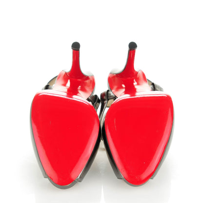 Christian Louboutin Metallic Gloss Cross Street 120 Sandals 37.5 Lichen 5 of 8