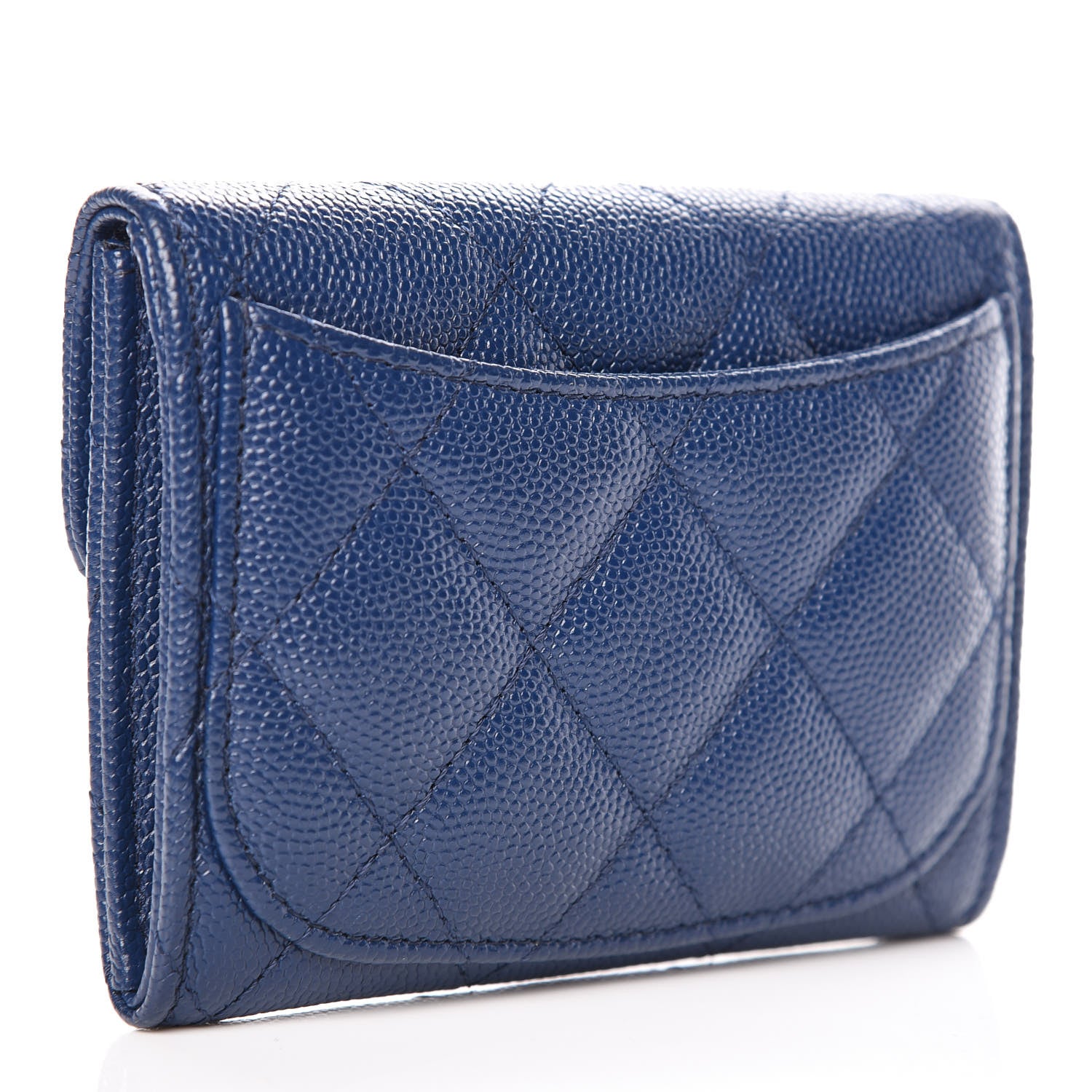 Chanel Caviar Quilted Flap Card Holder Navy 3 of 9