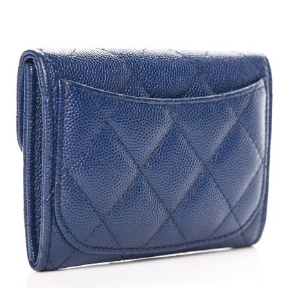 Chanel Caviar Quilted Flap Card Holder Navy 3 of 9