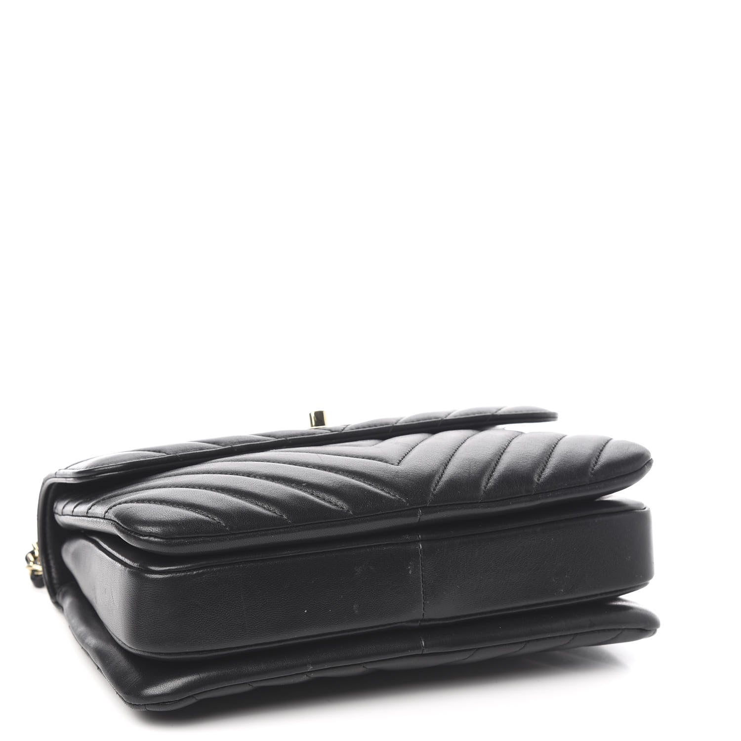 Chanel Lambskin Chevron Quilted Small Trendy CC Dual Handle Flap Bag Black 5 of 12