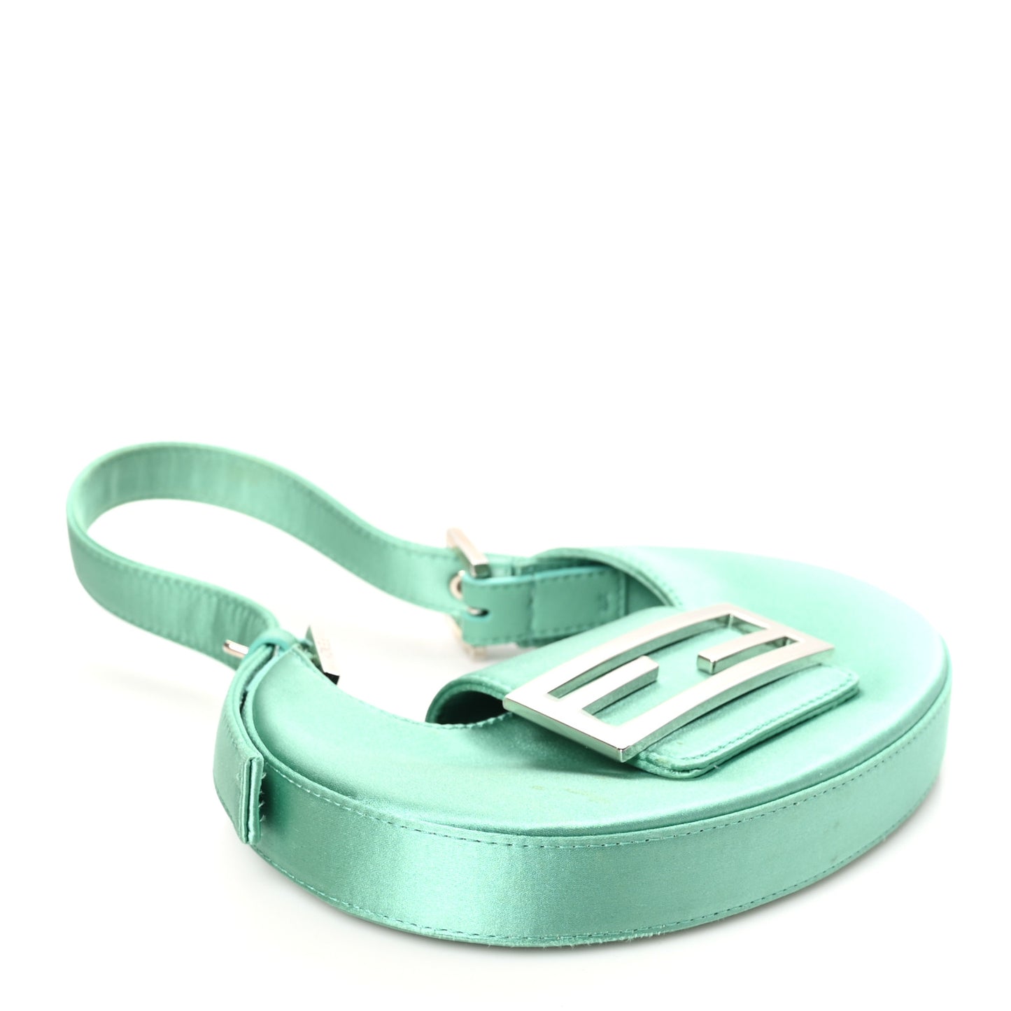 Silk Satin Mini Cookie Hobo Bag Spring Turquoise