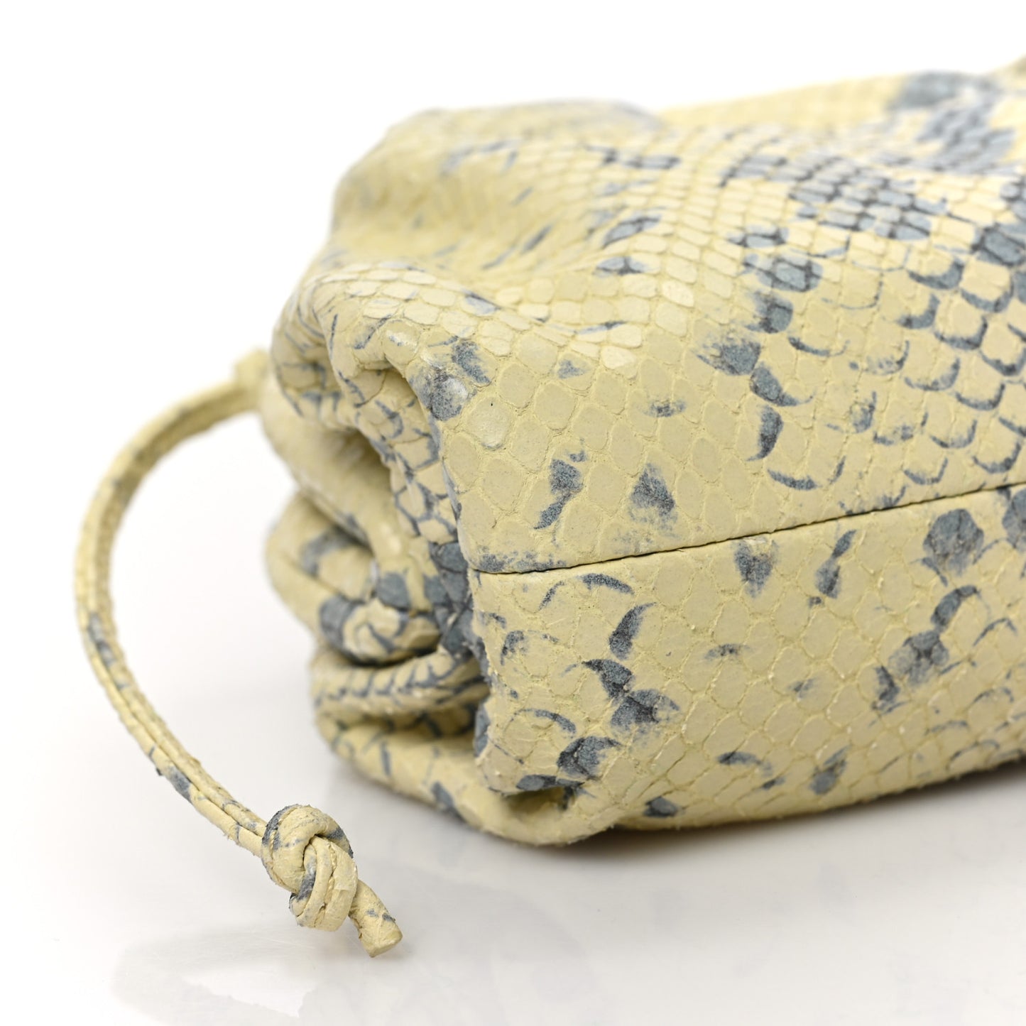 Goatskin Python Embossed The Mini Pouch Kiwi Black Silver