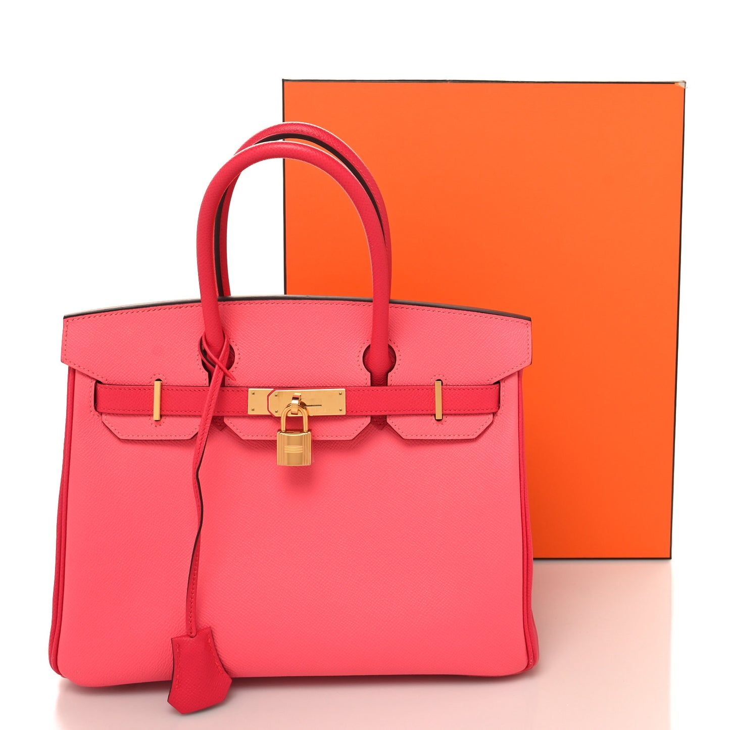 Epsom Horseshoe Bi-Color Birkin 30 Rose Azalee Rose Extreme