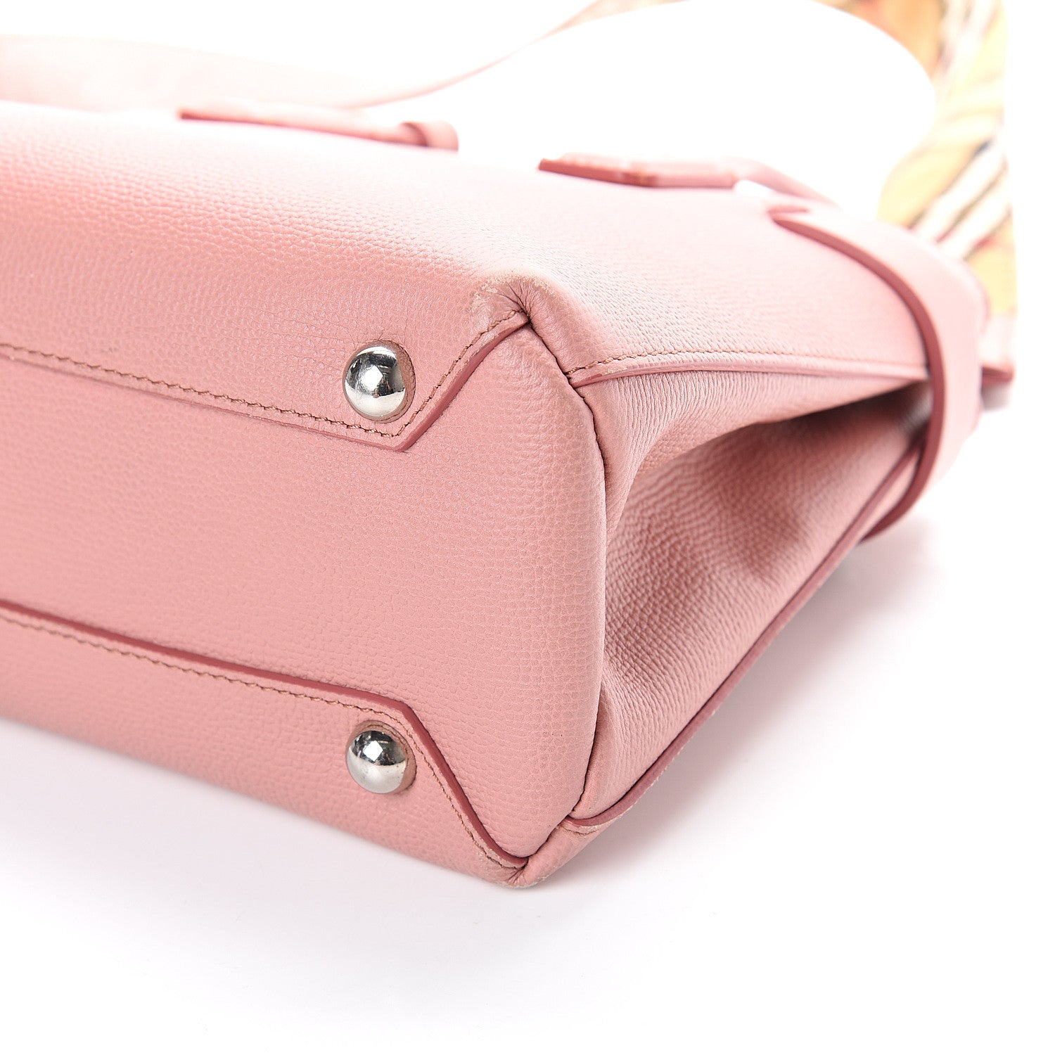 Burberry Grainy Calfskin House Check Small Banner Tote Dusty Rose 7 of 7