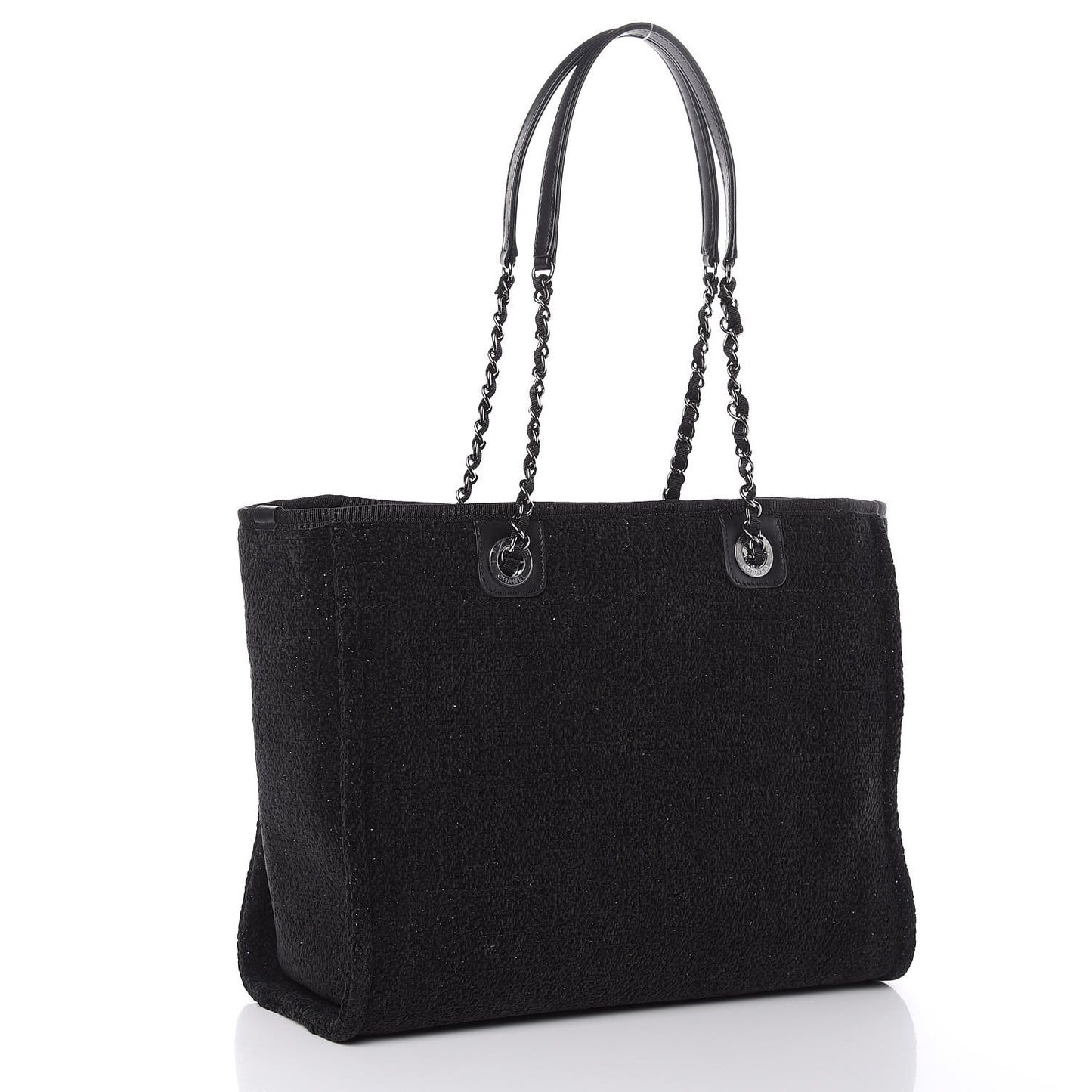 Lurex Boucle Small Deauville Tote Black