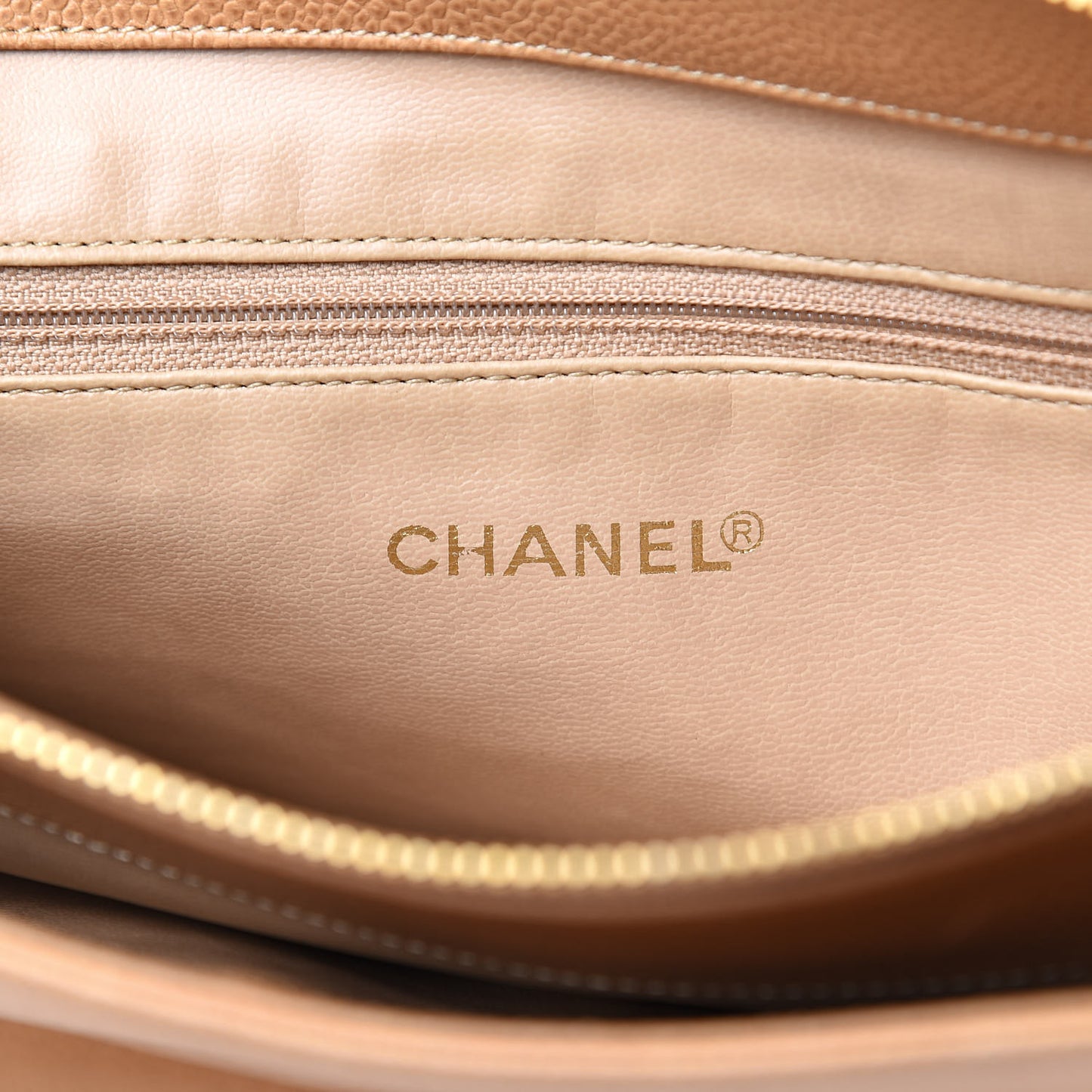 Caviar CC Shoulder Bag Beige