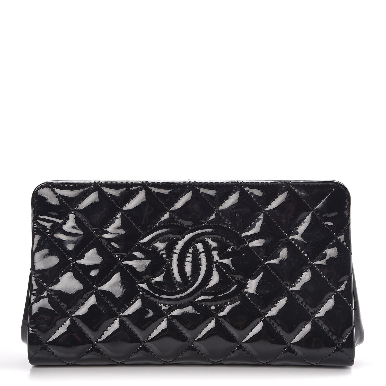 Chanel Patent CC Quilted Timeless Clutch Black 1 of 7
