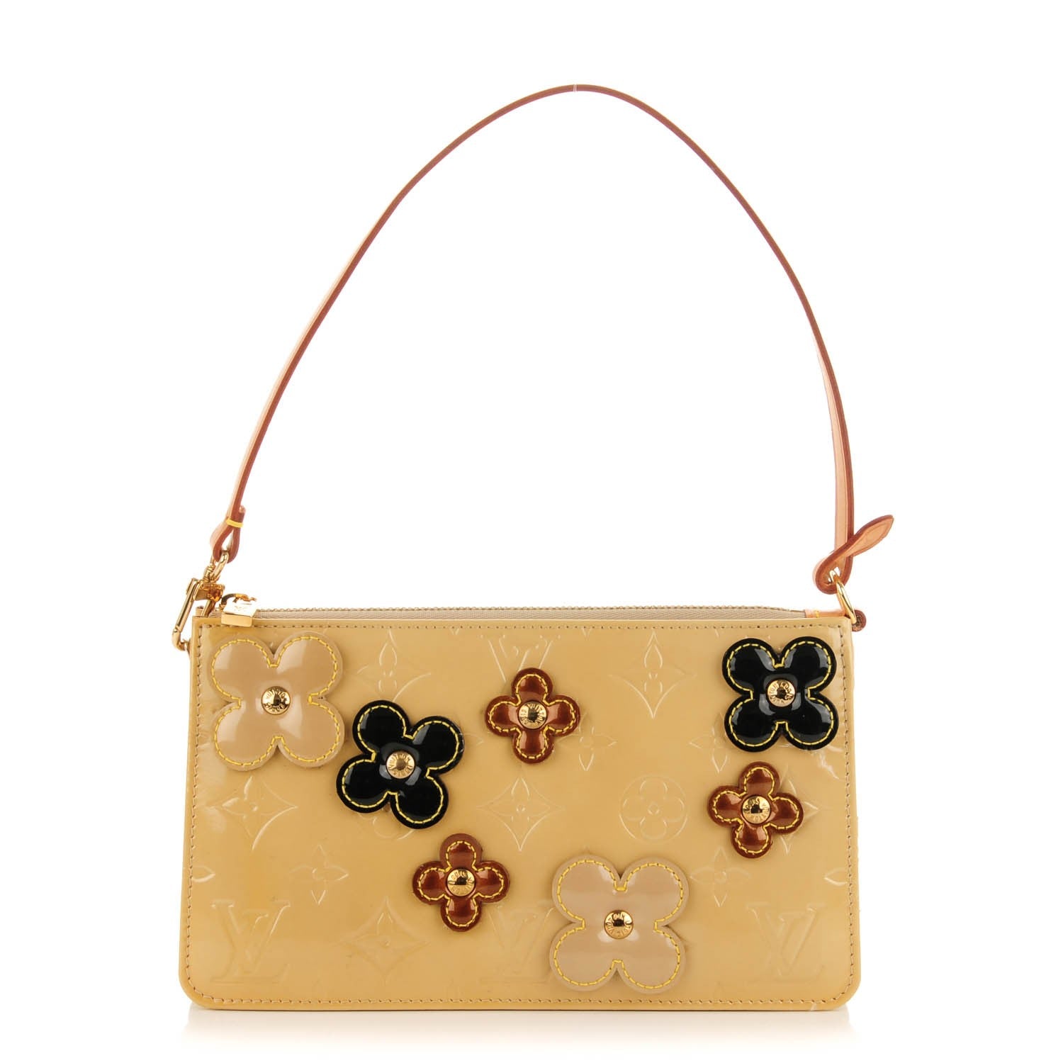Louis Vuitton Vernis Lexington Fleurs Pochette Beige 1 of 7