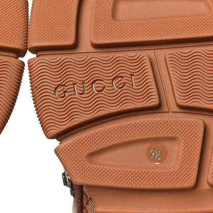 Gucci X SEGA Suede Calfskin GG Monogram Mens Flashtrek Sneakers 9.5 New Cuir Beige Ruggine 6 of 8