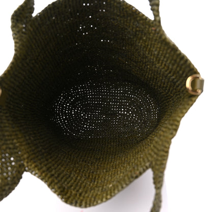 Loewe Raffia Mini Slit Tote Bag Natural Olive 5 of 7