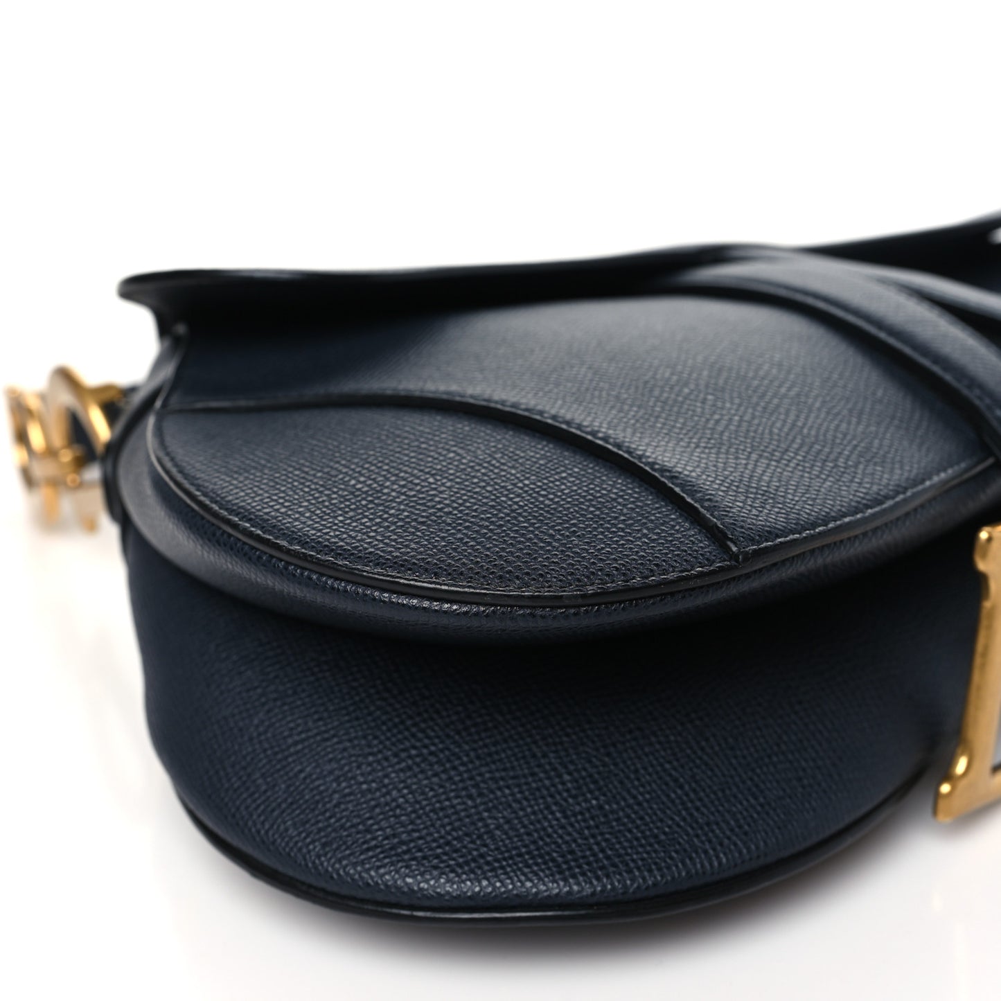 Grained Calfskin Saddle Bag Black