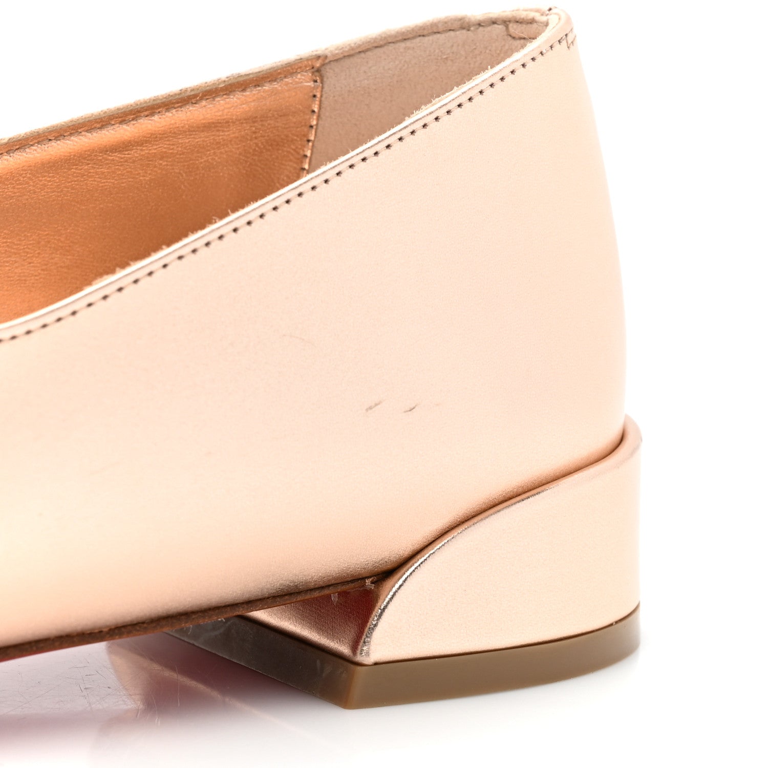 Christian Louboutin Nappa Metallic Sweet Jane Flats 38.5 Beige 8 of 10