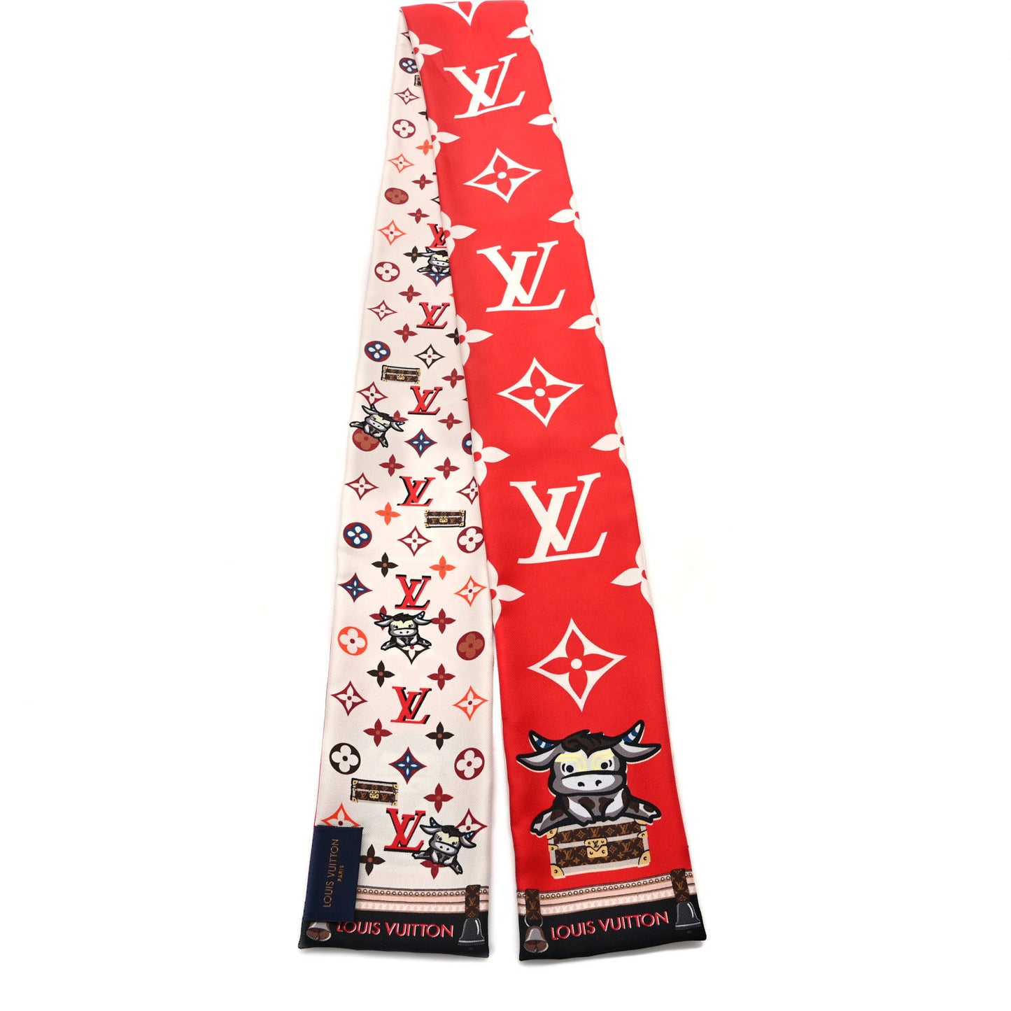 Silk Monogram Rodeo Bandeau Red