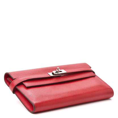Hermes Epsom Kelly Longue Wallet Rouge Casaque 4 of 7
