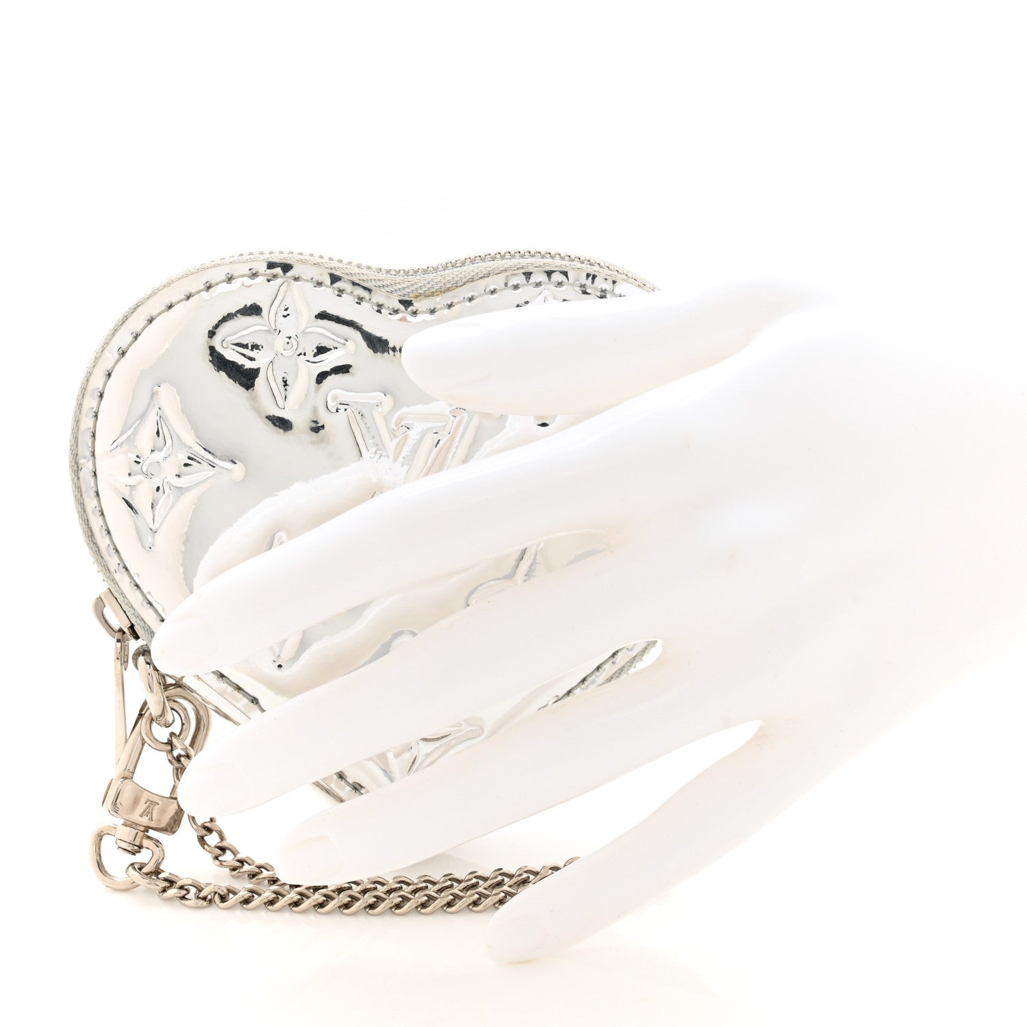 Louis Vuitton Monogram Miroir Heart Coin Purse Silver 2 of 11