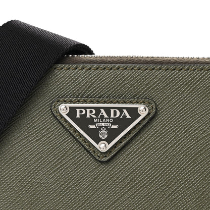 Prada Saffiano Travel Small Brique Crossbody Bag Loden 7 of 9