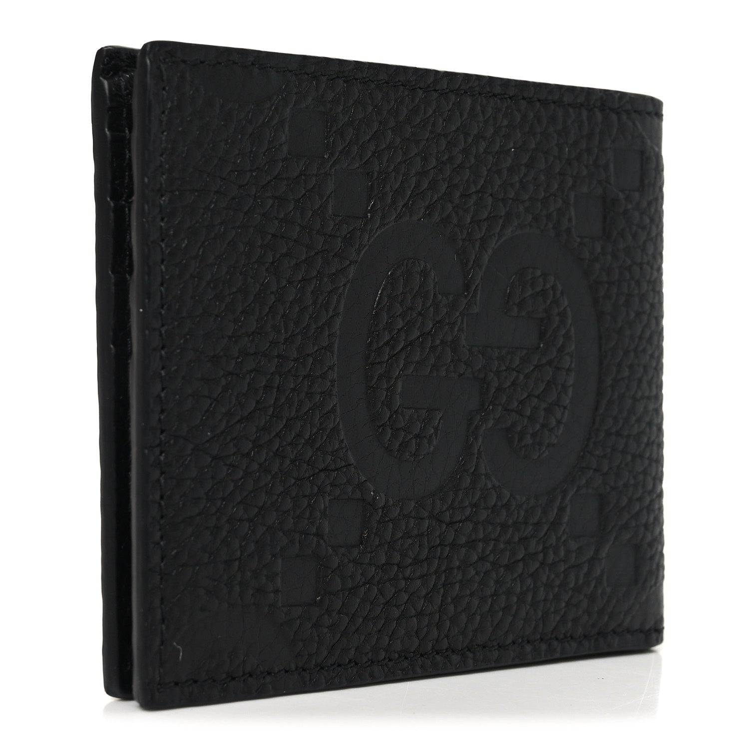 Gucci Piuma Calfskin Jumbo GG Embossed Wallet Black 3 of 7