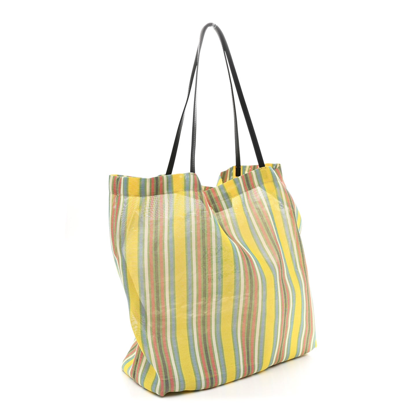 Mesh Saddle Calfskin Barn Tote Bag Multicolor