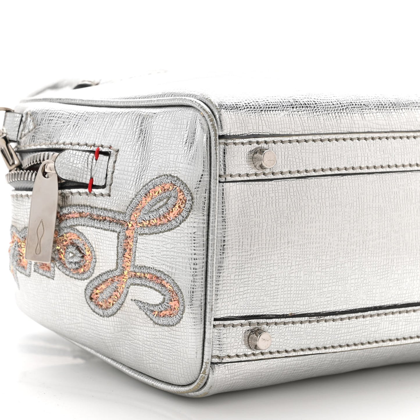 Calfskin Paris Nano Collage Marie Jane Tote Silver