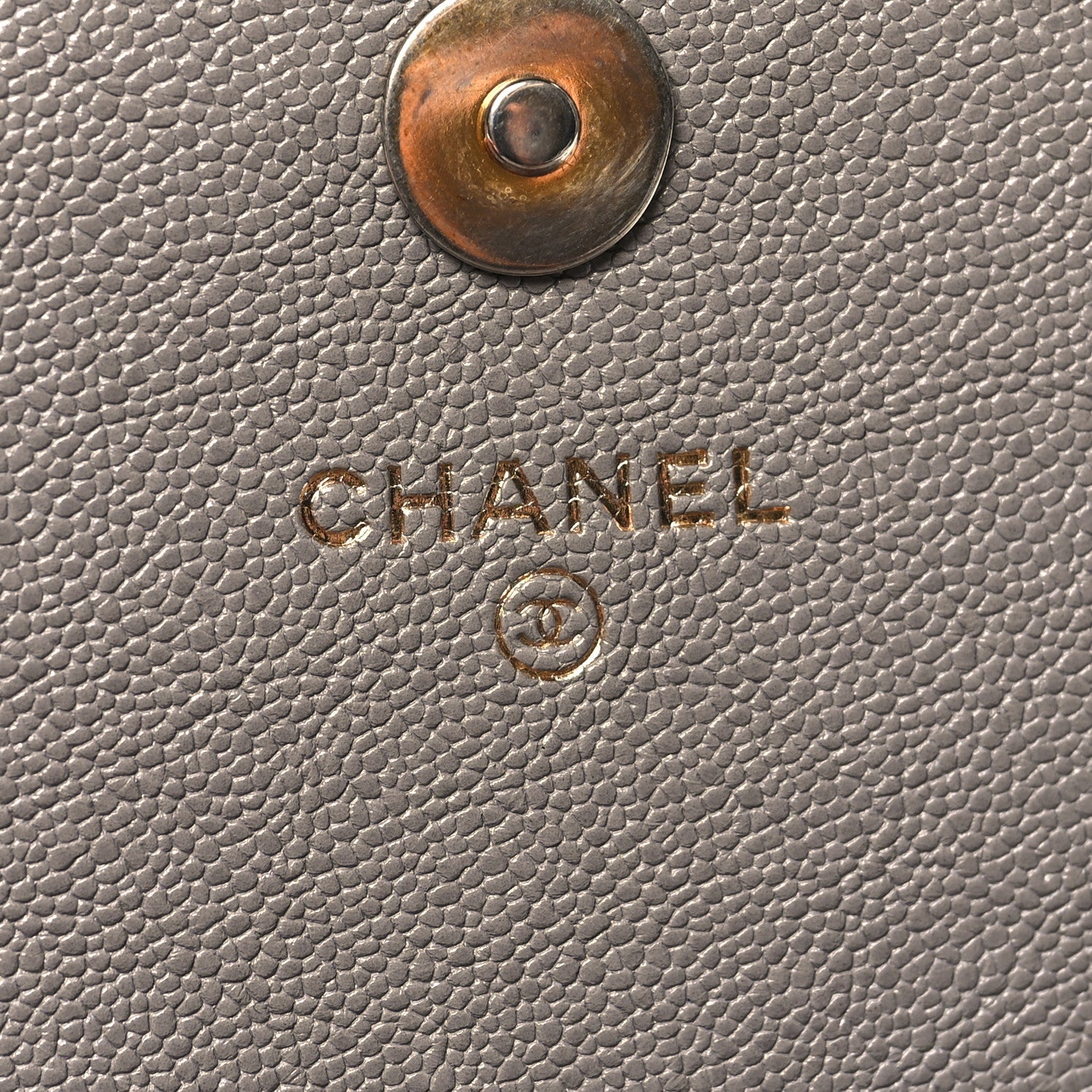 Chanel Caviar Quilted Boy Square Wallet on Chain WOC Grey 7 of 11