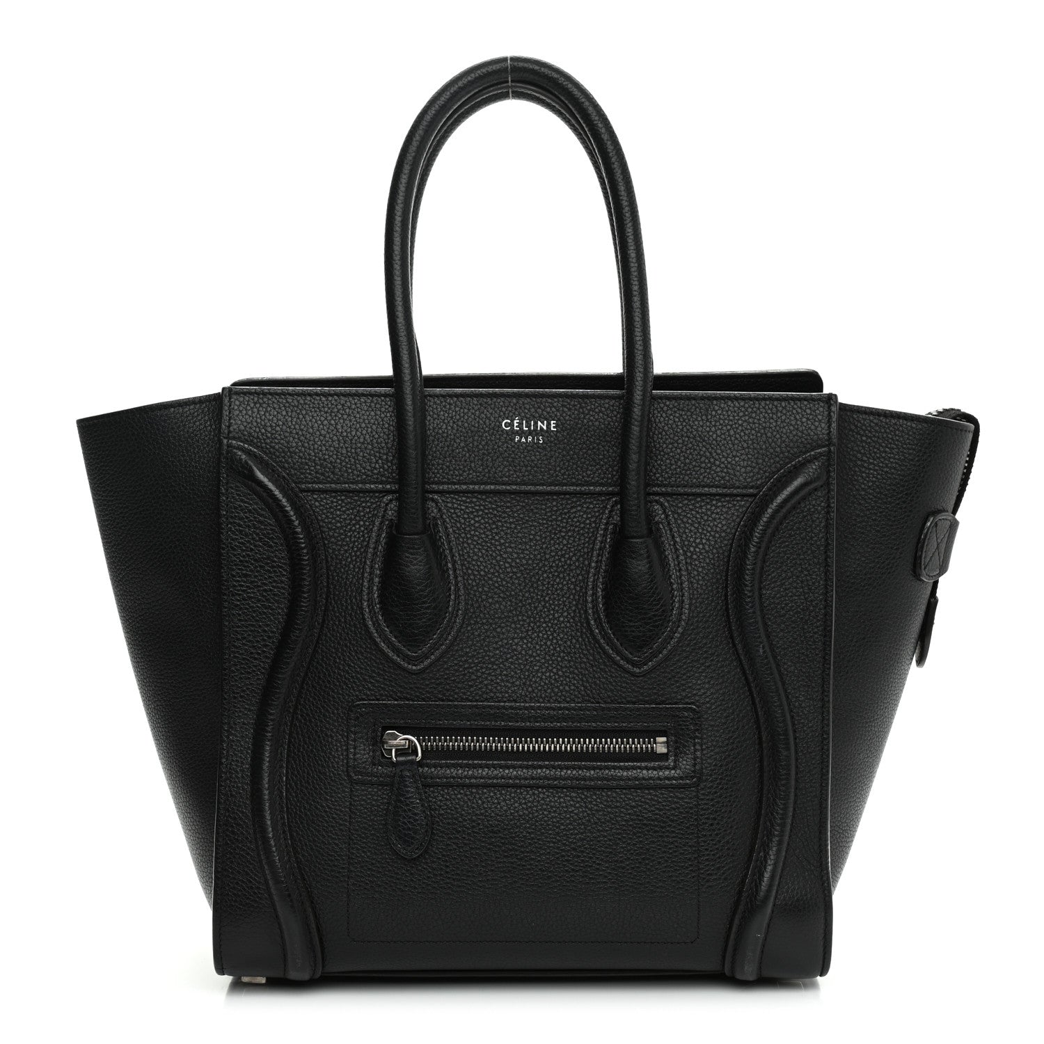 Celine Drummed Calfskin Micro Luggage Black 1 of 14