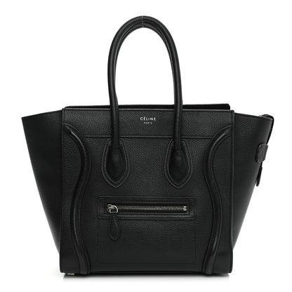 Celine Drummed Calfskin Micro Luggage Black 1 of 14