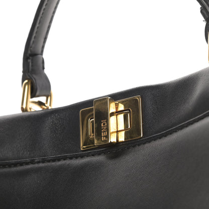 Fendi Nappa Mini Peekaboo Iconic Satchel Black 4 of 5