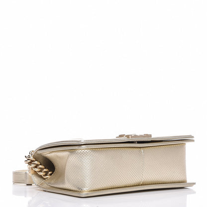 Chanel Perforated Lambskin Medium Boy Flap Light Gold 4 of 7