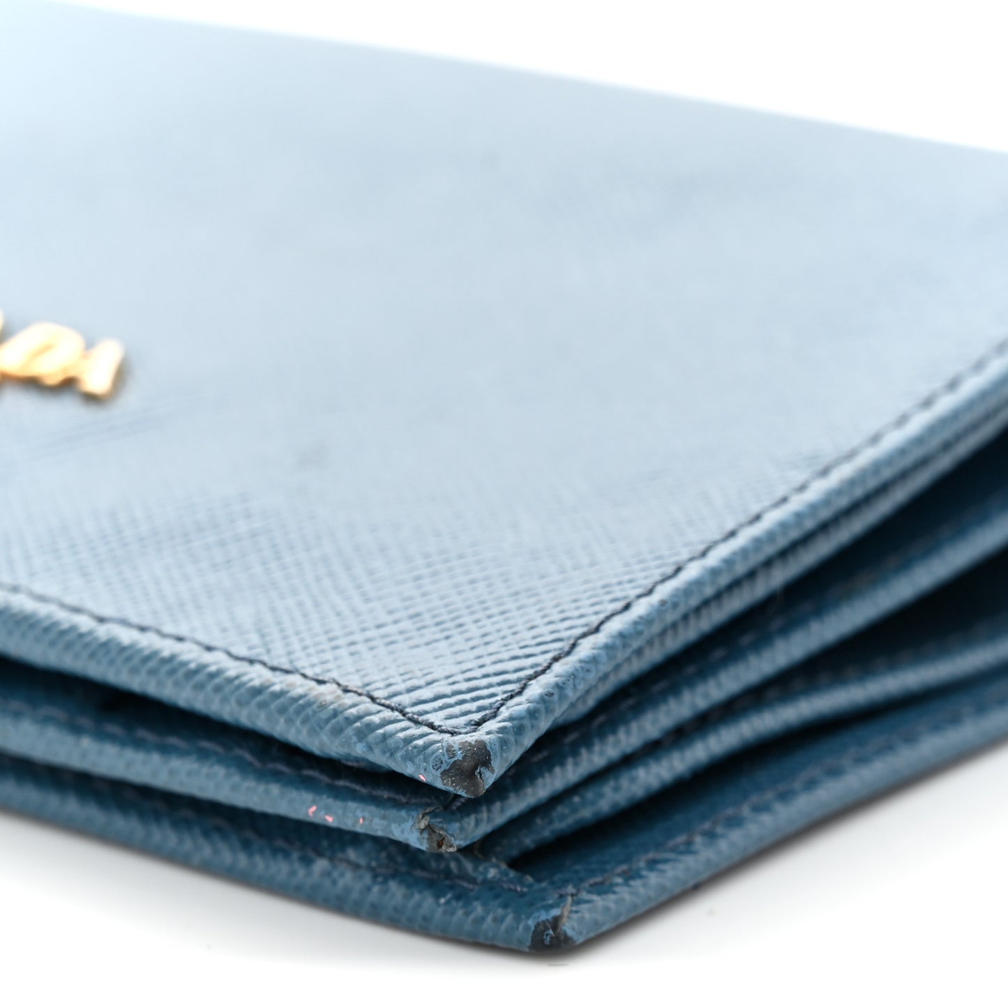 Saffiano Metal Compact Snap Bi-Fold Wallet Cobalto