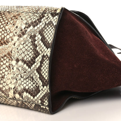 Celine Snakeskin Suede Medium Trapeze Burgundy 8 of 9