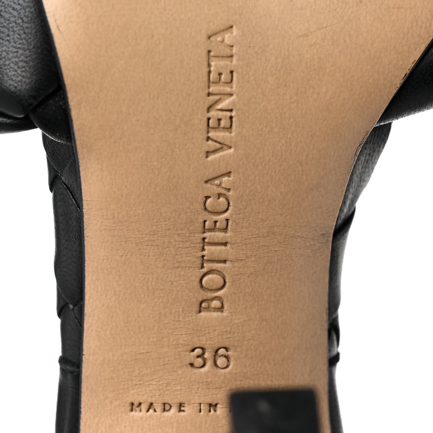 Nappa Maxi Intrecciato Lido Mule Sandals 36 Black