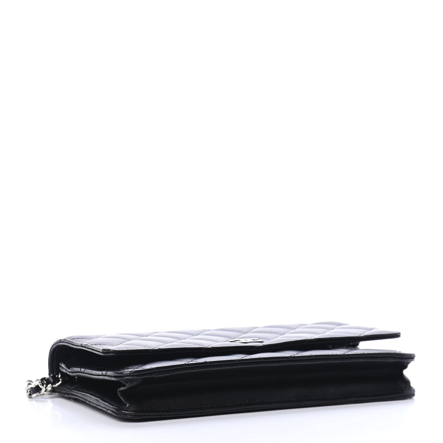 Lambskin Quilted Wallet On Chain WOC Black
