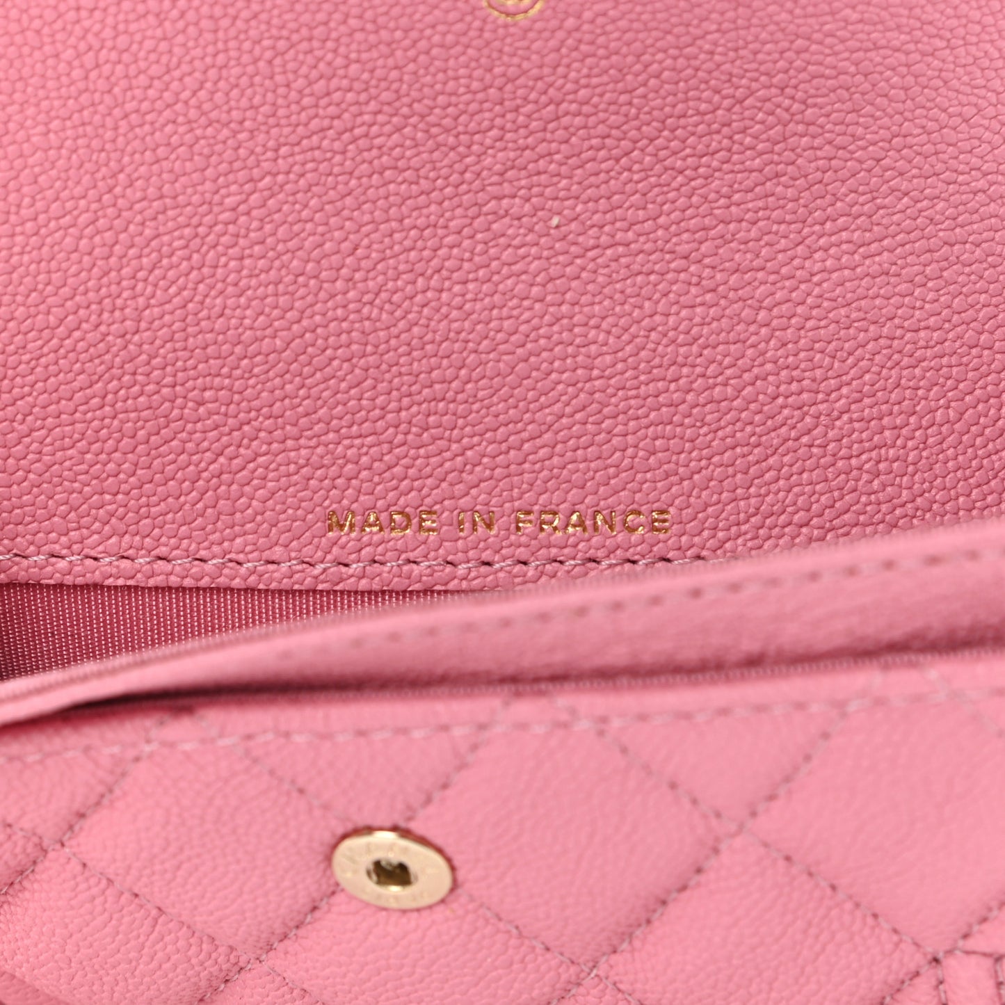 Caviar Quilted Boy Flap Card Holder Wallet Light Pink