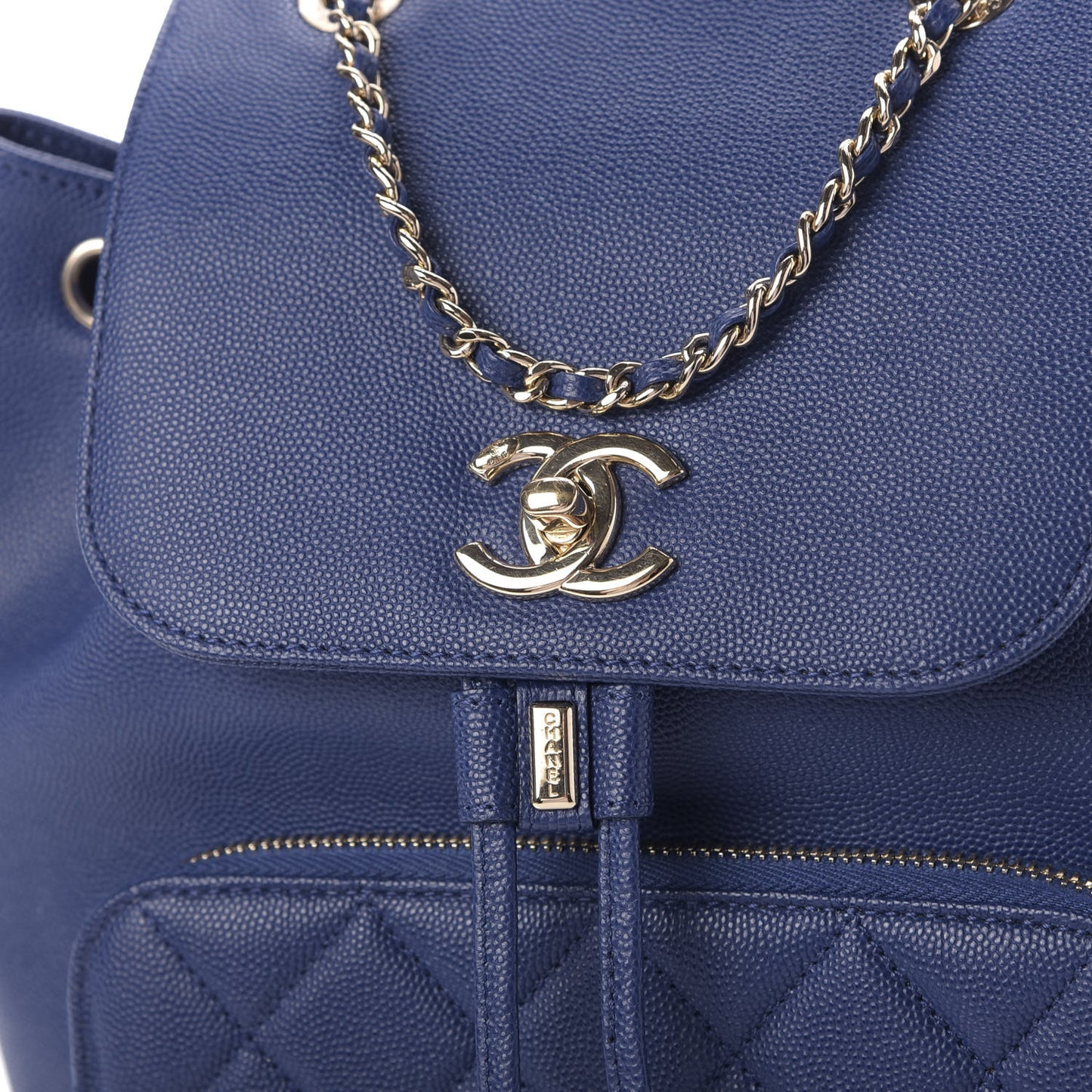 Caviar Quilted Business Affinity Backpack Blue